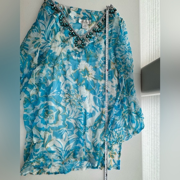 NWOT Soft Surroundings Silk Rhinestone Top Size Small - Picture 8 of 14